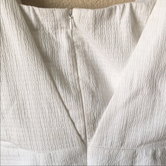 Zara White Cold Shoulder Textured Weave Mini Dress - Picture 7 of 7
